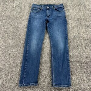 Levis Jeans Mens 31x30 Blue 502 Taper Fit Stretch Medium Wash Pockets Logo City